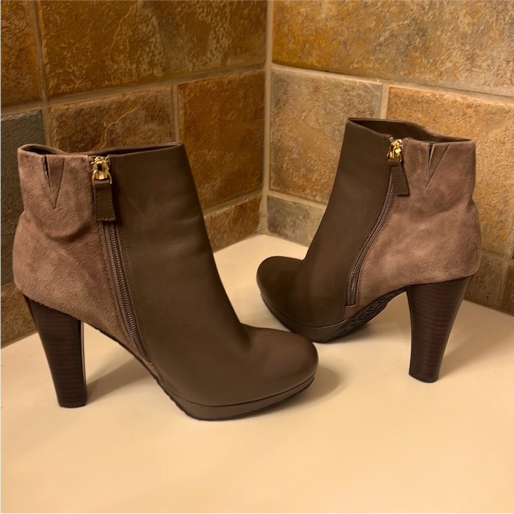 Elaine Turner Brown Leather Suede Boots EUC Sz 8